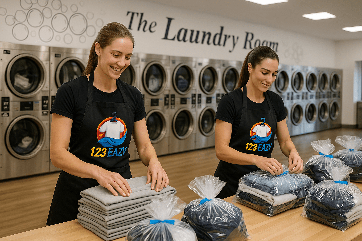 Safe Fast Germantown Laundry Service – neatly folded clothes in clear bags